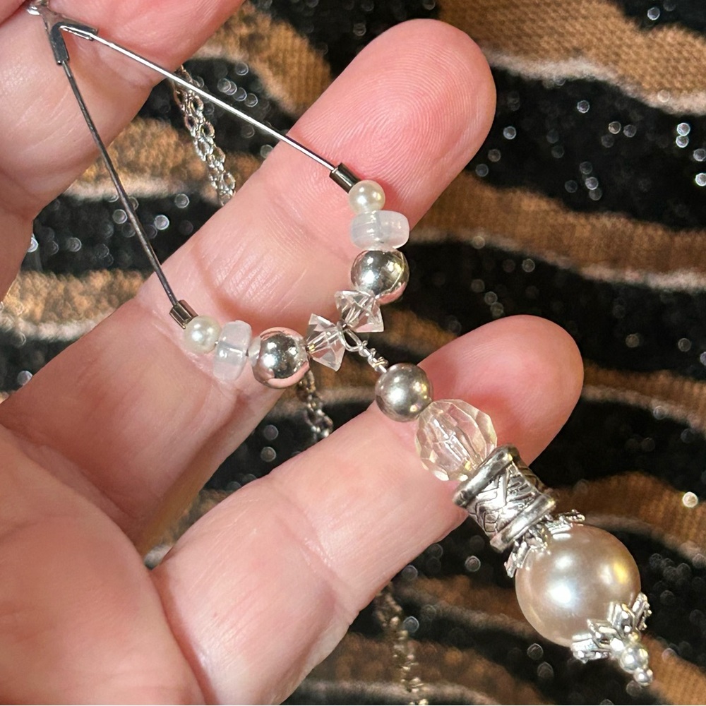 Handcrafted vintage bead changeable charm pendant on chain necklace